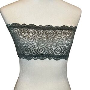 Free People Intimately Army Green Sheer Bandeau Strapless Bra Top XS S NWOT